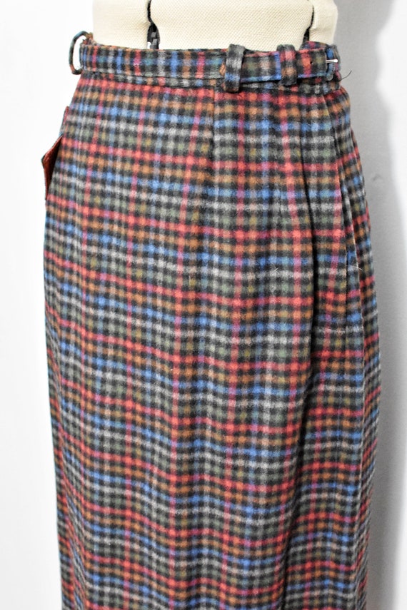 Century of Boston Rainbow Plaid Wool Skirt - image 5