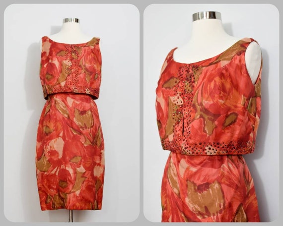 Mardi Gras Tulips 1950s Wiggle Dress