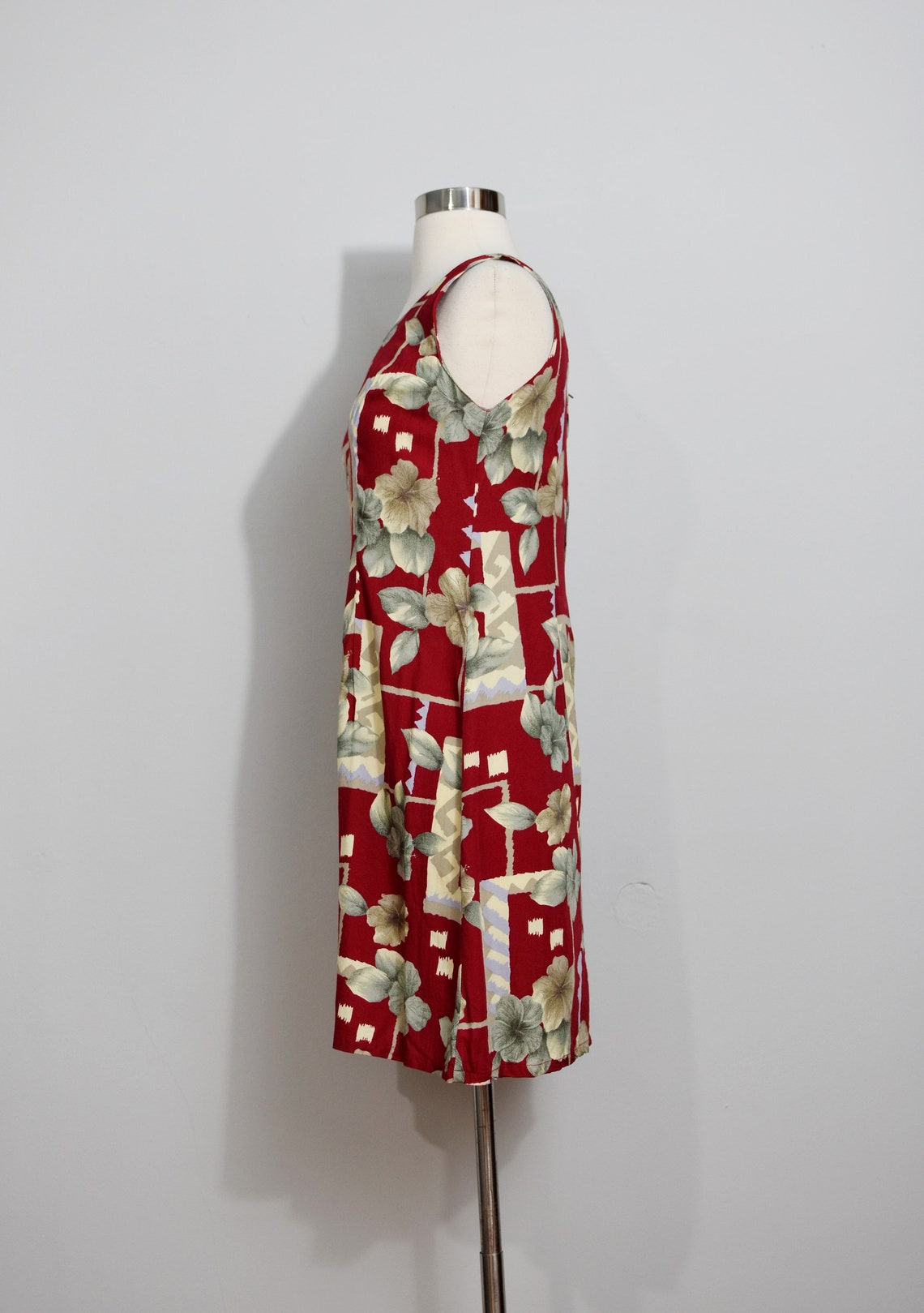 Hibiscus Red Embroidered Dress