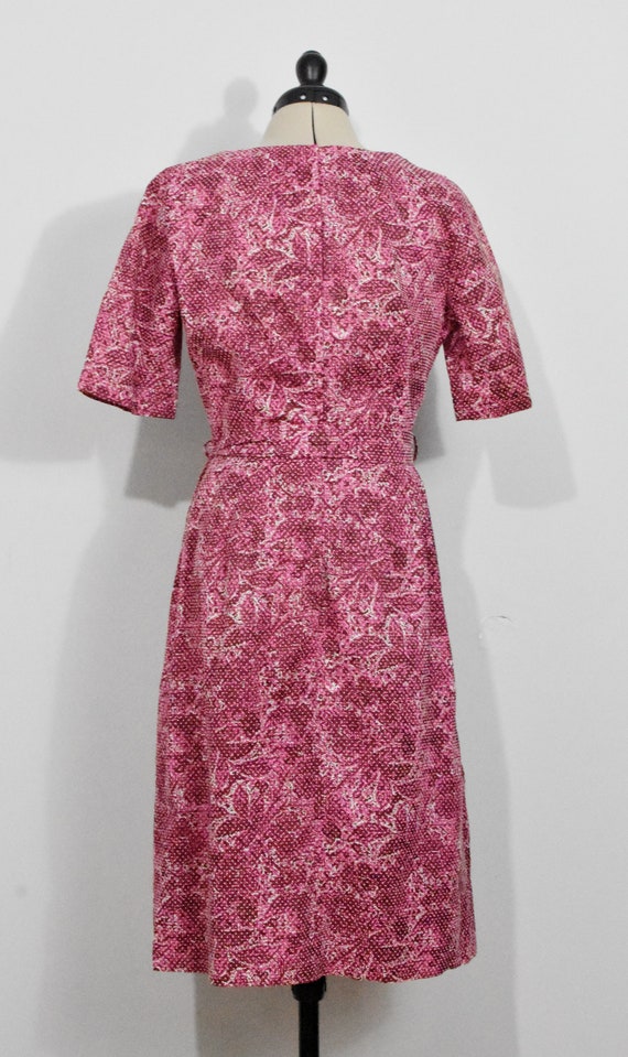 Red/Pink Floral 50s Wiggle Dress - image 4