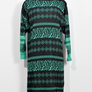 Lauren Steele 80s Green/Black Sweater Dress image 2