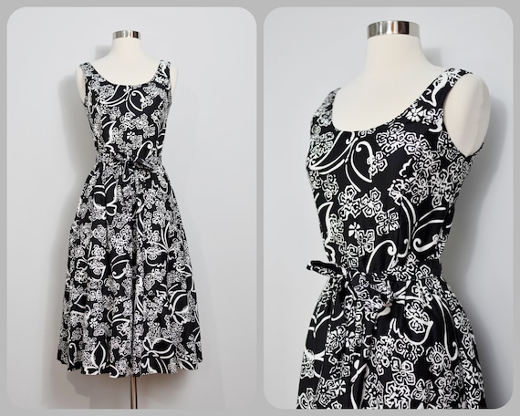 Malia Black/White Butterfly Print Dress - image 1