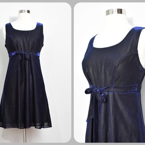 All That Jazz Black/Blue Iridescent Mini Dress