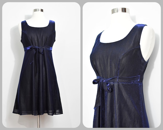 All That Jazz Black/Blue Iridescent Mini Dress - image 1