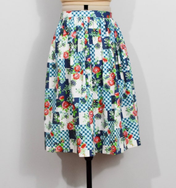 Floral Patchwork 70s Skirt - image 5