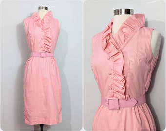 Robe Sears rose à pois années 50/60