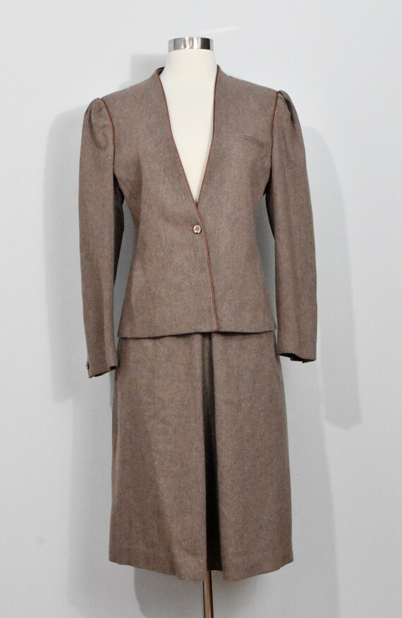 Forecaster of Boston Brown Wool 80s 2 Piece Suit - image 2