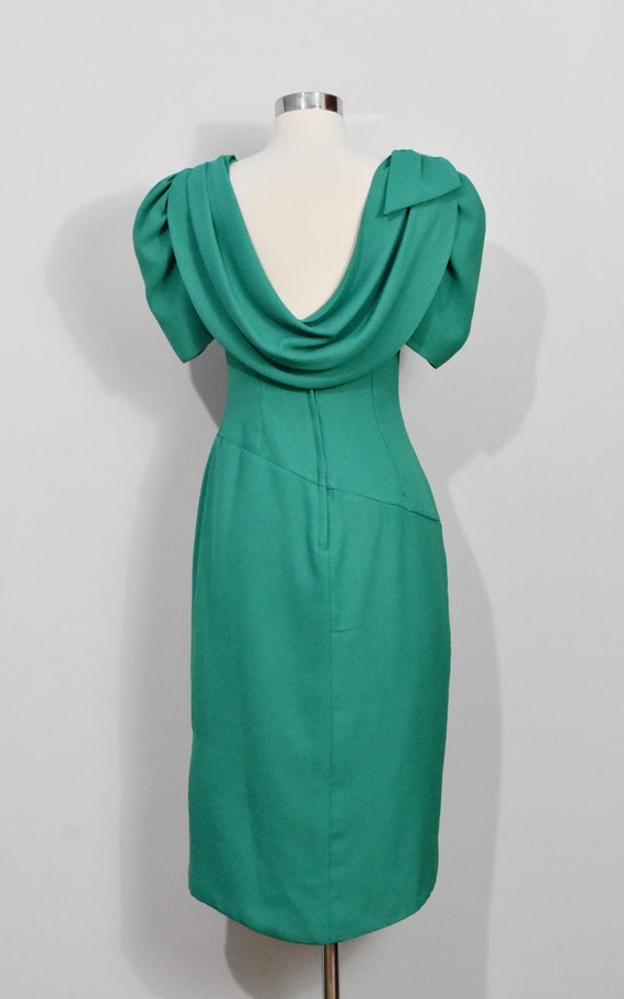 Alfred Angelo Green 80s Cocktail Dress - image 4