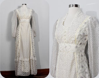 Gunne Sax Style 70s Maxi Dress