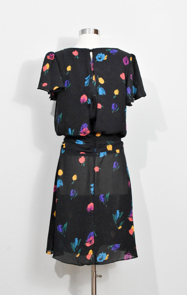 My Way 80s Black Tulip Dress