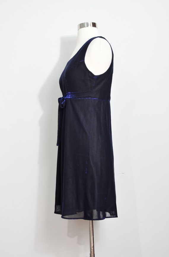 All That Jazz Black/Blue Iridescent Mini Dress - image 3