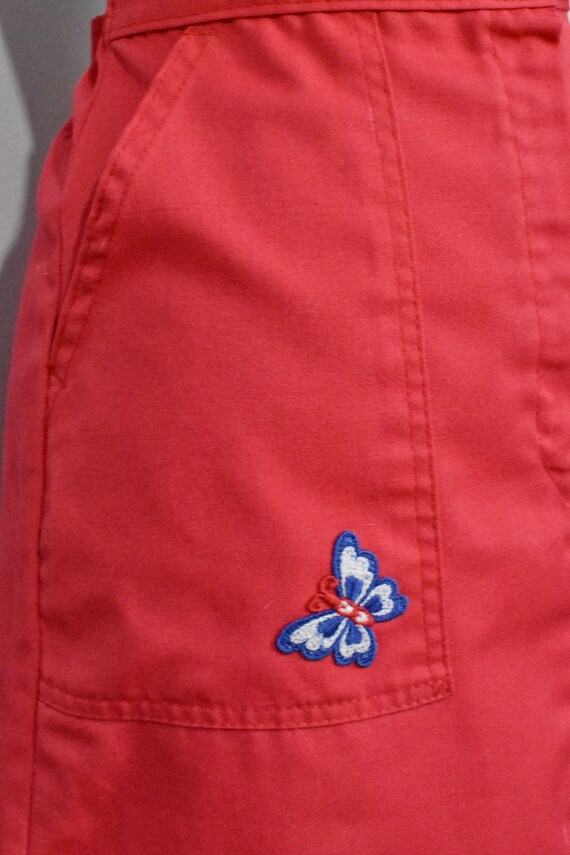 Sweet Orr Red Butterfly Applique Mini Skirt - image 7