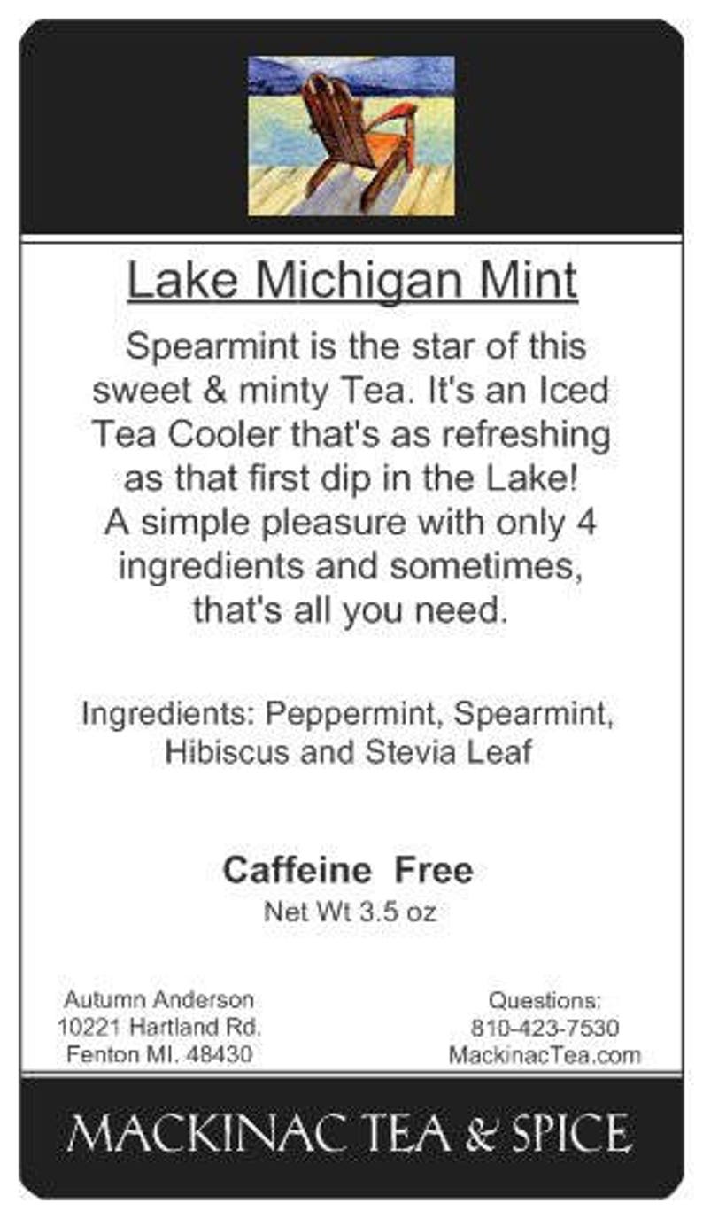 LAKE MICHIGAN MINT Refreshing Mint Tea/ a light cooler image 3