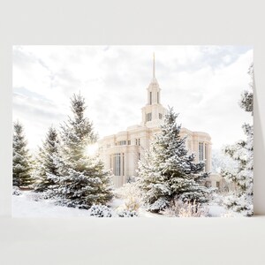 Payson LDS Temple Photography Winter Snowy Print