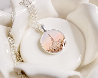 Red Cliffs Temple: Necklace, Bracelet, Zipper Pull or Tie Tack/Pin LDS Jewelry