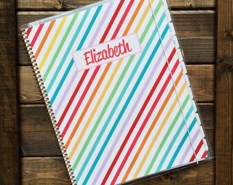 Kid Planner in Stripes School Planner, Personalized Planner, School Planner