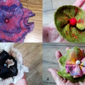 Gioielli in lana merino in feltro Boho, spilla a forma di fiore in lana merino, spille in feltro floreale con fiore, gioielli in feltro per matrimonio, accessori per cappelli, regalo
