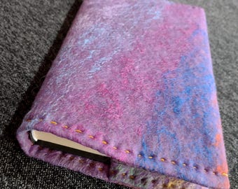 Felted Book Cover: Multicolored Merino Wool Notebook Cover