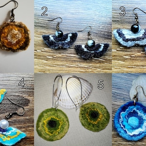 Felted Merino Earrings, Handmade Felted Earrings, Beautiful Woolen Earrings, Unique Earrings, Wool Felt Jewellery, Gift for Girl and Women