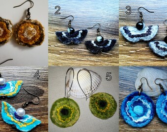 Gevilte merinosoorbellen, handgemaakte vilten oorbellen, mooie wollen oorbellen, unieke oorbellen, wolvilten sieraden, cadeau voor meisje en vrouw