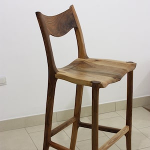 Walnut bar stool inspired by Sam Maloof