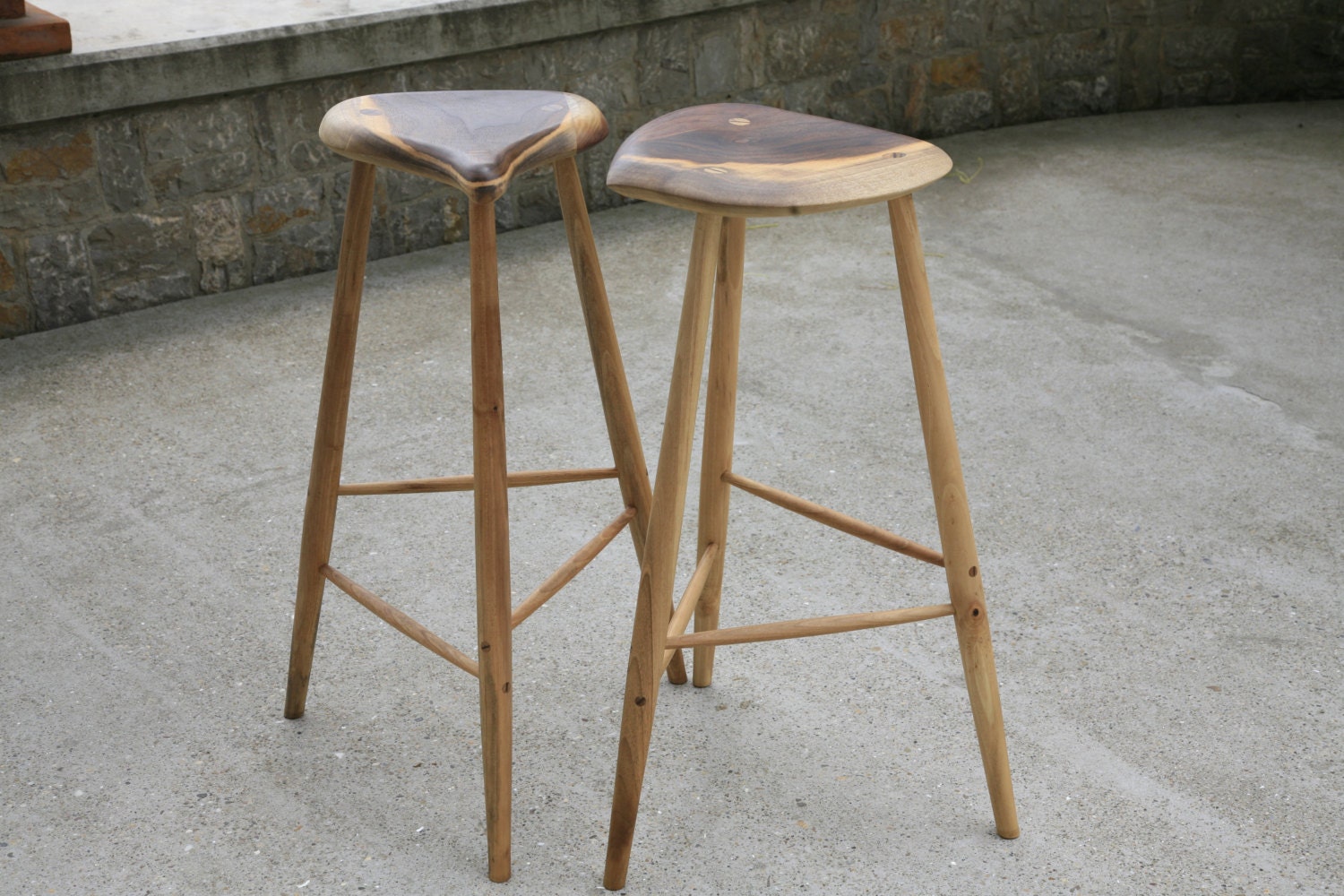 Walnut Bar Stools Inspired by Esherick Etsy
