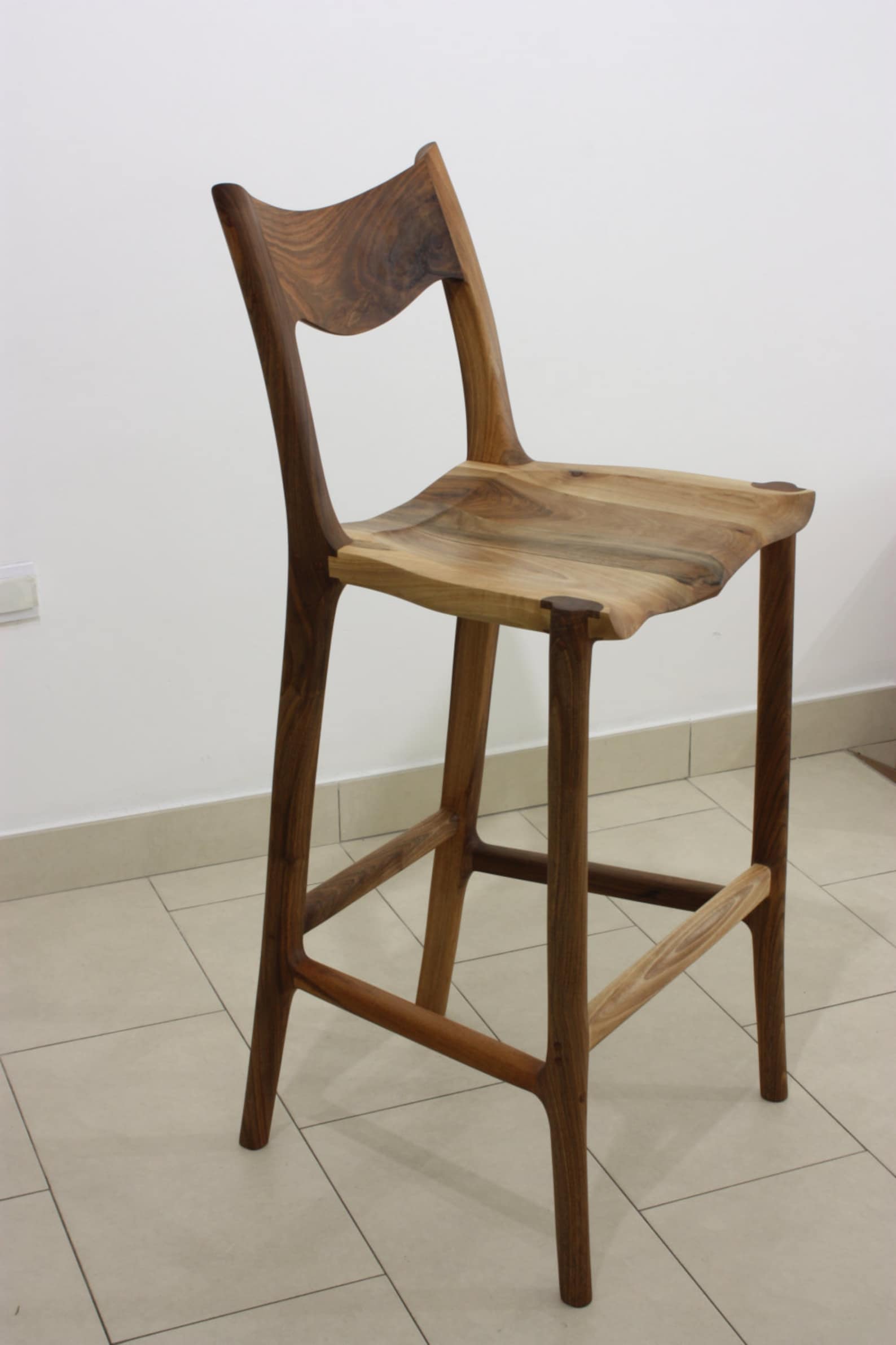 Walnut bar stool inspired by Sam Maloof Etsy