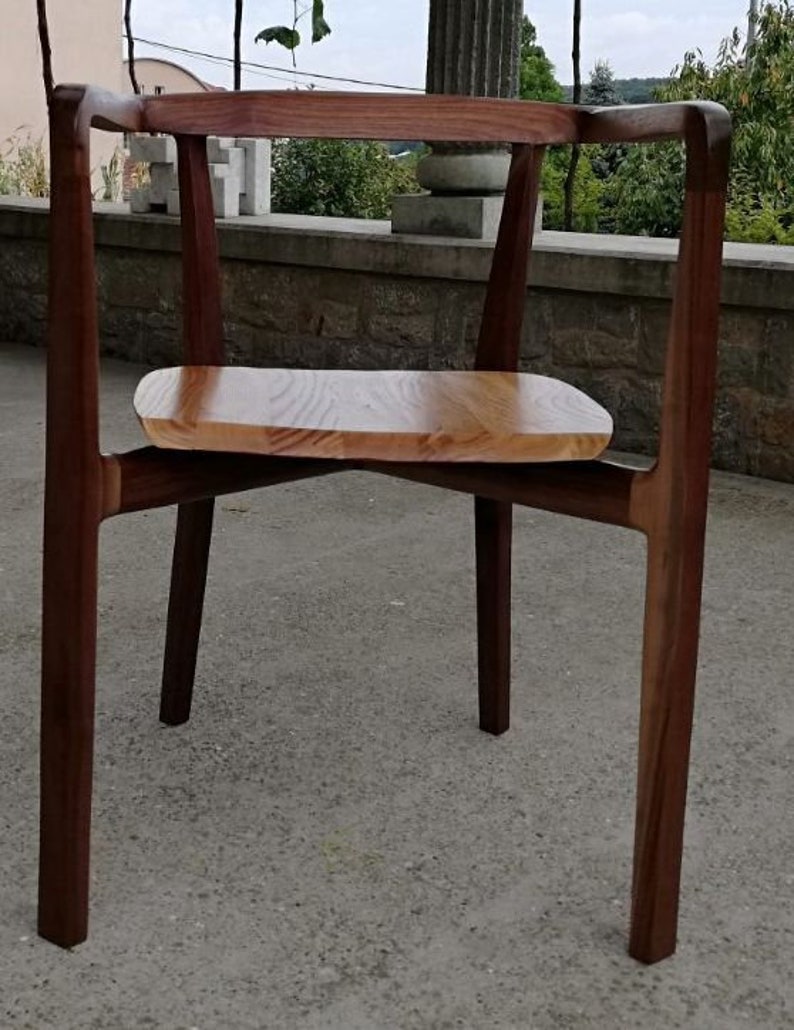 Silla con asiento de madera curvado o asiento de tapicería con | Etsy