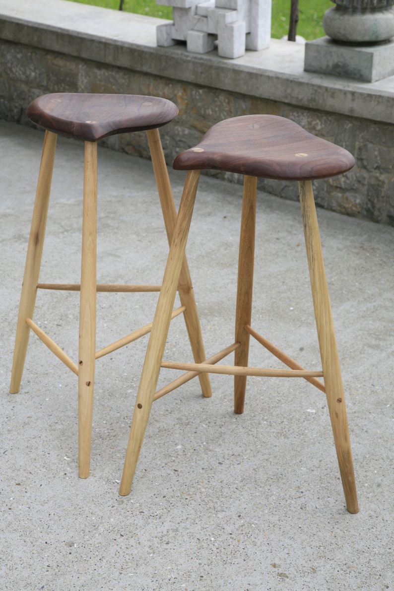 Canadian Walnut Bar Stools Inspired by Esherick Etsy