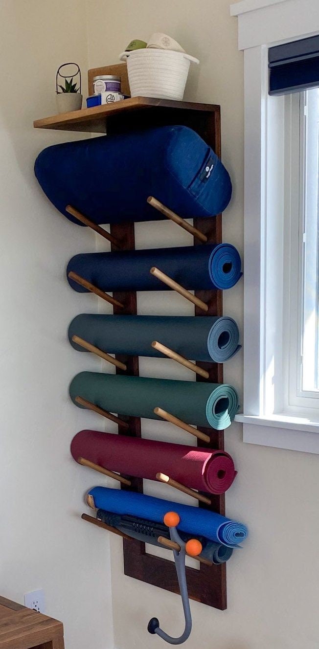 Yoga Mat Wall Holder Etsy Canada