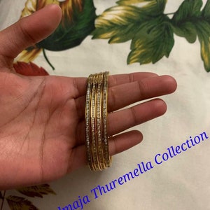 2 6 size  Cz Gold plated bangles