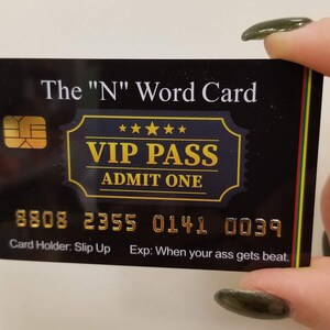 Official N Word Pass Card: 4 PACK Funny novelty Card FREE SHIPPING. - Etsy