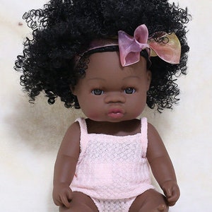Doll: Keona Black Girl Doll with Dark Skin and Black Hair (FREE Priority SHIPPING)