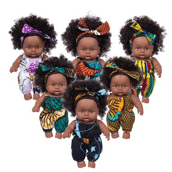 TWO Black Baby Dolls: 8 inch Mini Cute and Loveable Dolls Free Shipping -   Portugal
