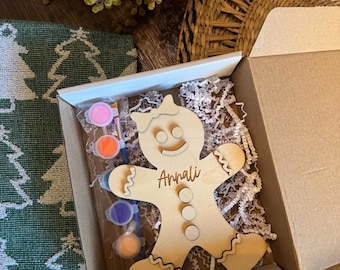 Personalized Gingerbread Paint Kit – Holiday Craft for Kids