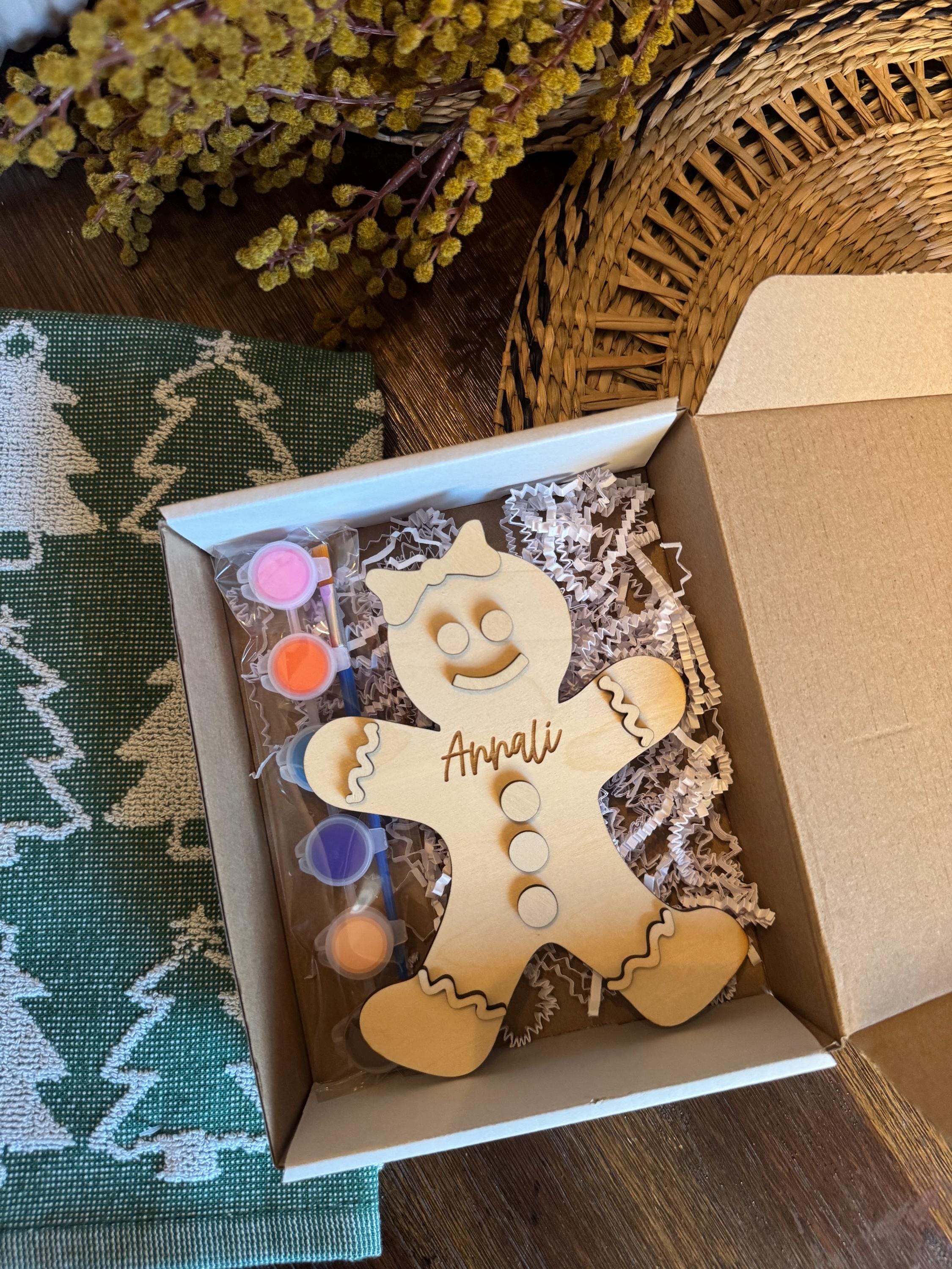 Personalized Gingerbread Paint Kit - Holiday Craft for Kids