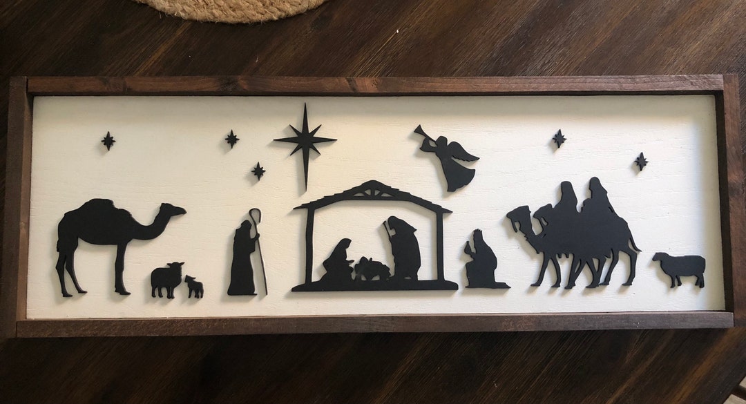 Visual Sign Nativity Nativity Scene Wood Sign - Etsy