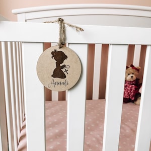 Personalized baby praying with Rosary