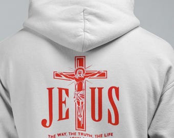 Sudadera con capucha de fe de Juan 14:6 / Sudadera unisex católica, regalo significativo para él y para ella
