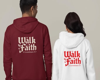 Sudadera con capucha Walk by Faith / Sudadera unisex católica, regalo de fe para él y para ella