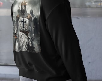 Sudadera con capucha "Deus Vult" de los cruzados / Sudadera católica unisex, regalo de fe para él y para ella