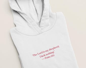 Sudadera con capucha Salmo 23:1 / Sudadera católica unisex, regalo de fe para él y para ella