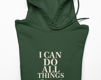 Sudadera con capucha Filipenses 4:13 / Sudadera cristiana unisex, regalo religioso para él y para ella