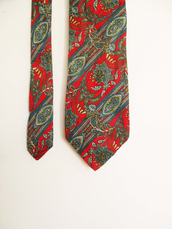 Silk tie, Daniel Valente, Designer Tie, vintage t… - image 1