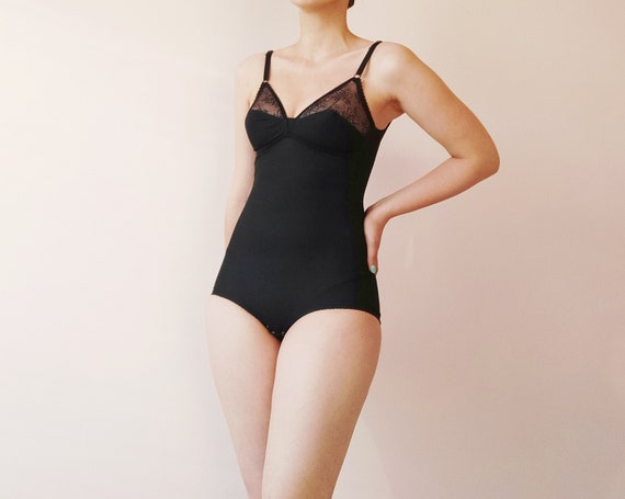 Vintage Body Shaper, XXS-XS, Bodysuit, Italian Shapewear, Black