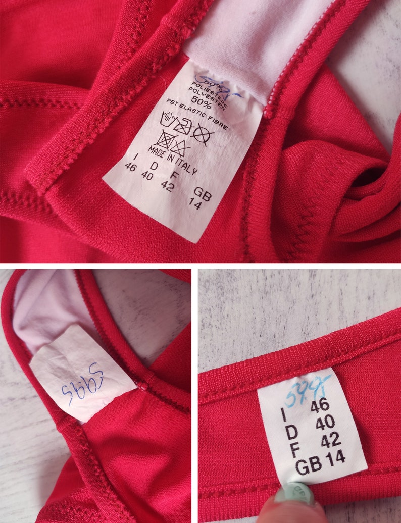 Vintage Raspberry Red Swimsuit, ML, Two Piece Swimsuit, 90s Swimwear