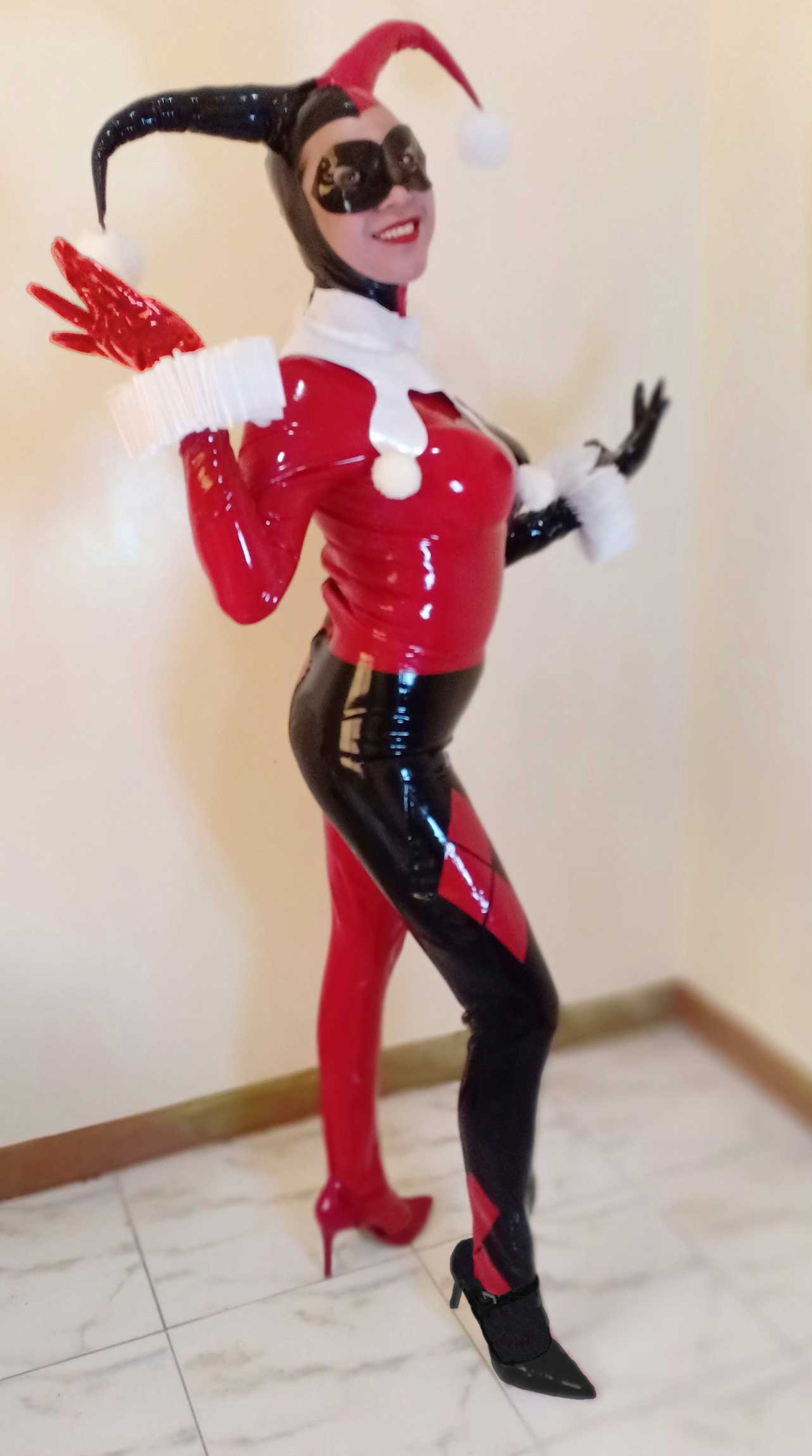 Harley Quinn Látex Cosplay Etsy