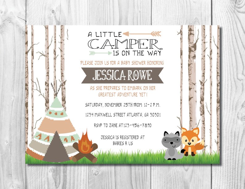 Camping Baby Shower Invitation Couples Shower Etsy