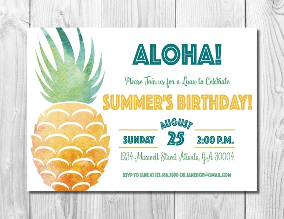 Ananas Luau Invitation Anniversaire Luau Invitation Etsy Ananas Luau Invitation Anniversaire Luau Invitation Etsy