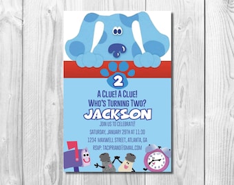 Blues Clues Birthday Party Invitation >> Blues Clues Birthday Invite << Second Birthday >> Custom Printable Digital File